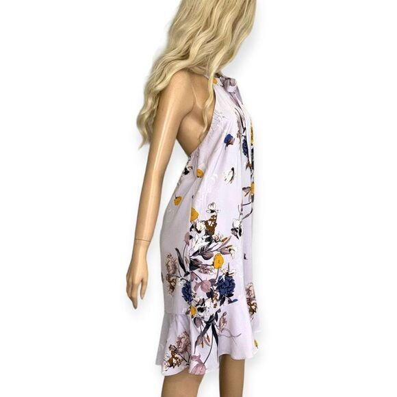 CHELSEA28 Halter Floral Print Shift Dress in Lilac Size Medium - Picture 3 of 13